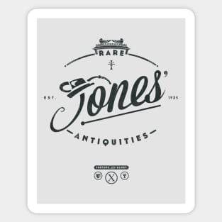 Jones' Rare Antiquities - coal black Sticker